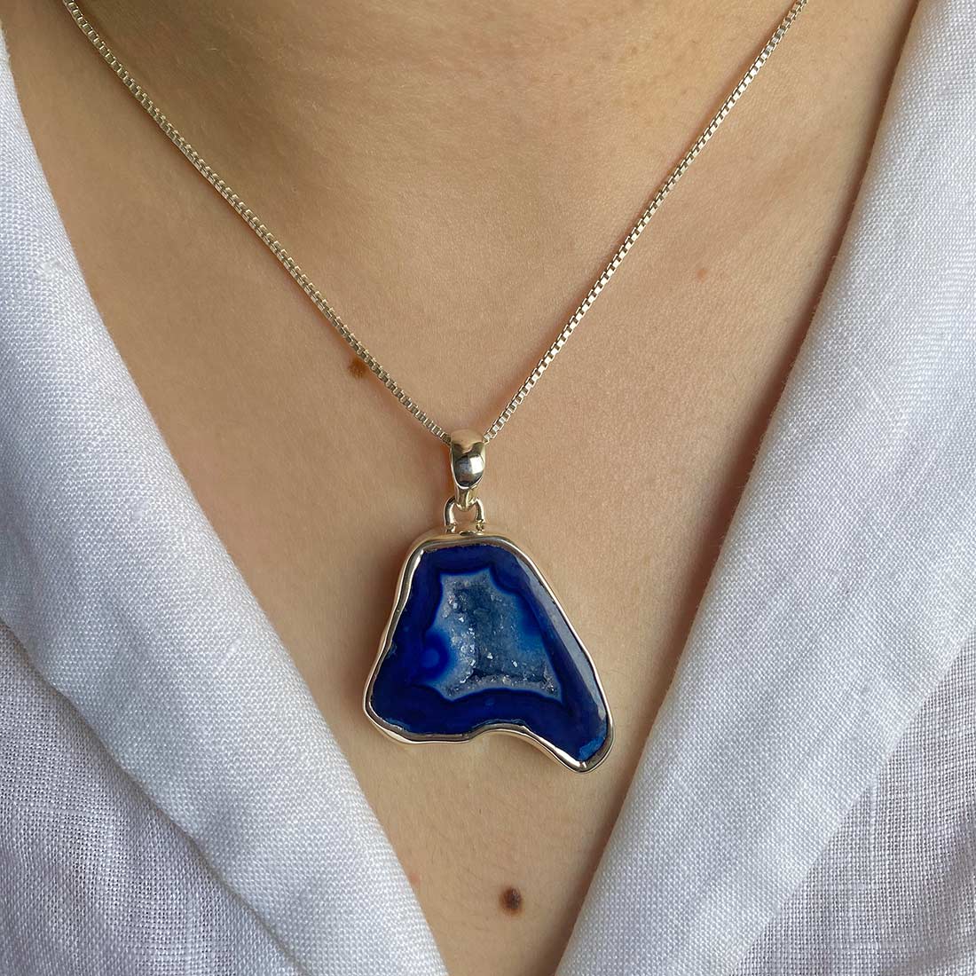 Blue Agate Pendant-(ABU-P-24.)